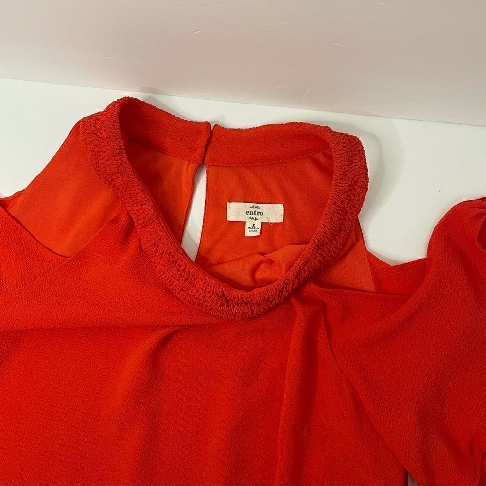 Entro | Dress/ orange/ cold shoulder - Picture 7 of 15